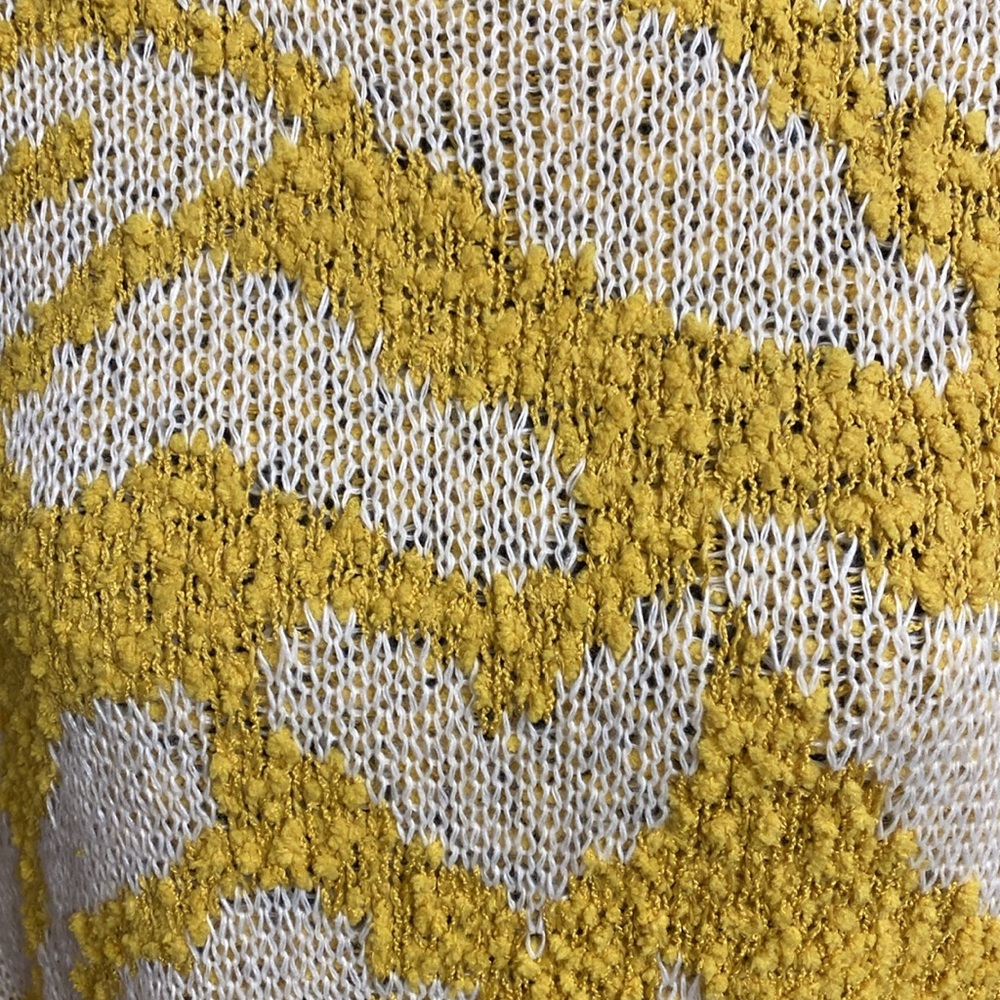 Vibrant Yellow and White Knit Sweater - Picture 6 of 12